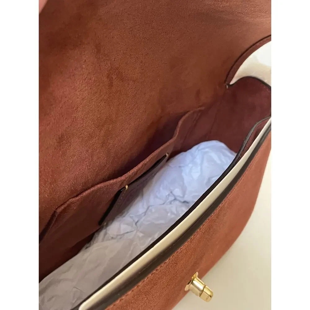Coach Hadley Convertible Crossbody Bag CEB10 Suede Leather Gold Clay - Picture 11 of 13